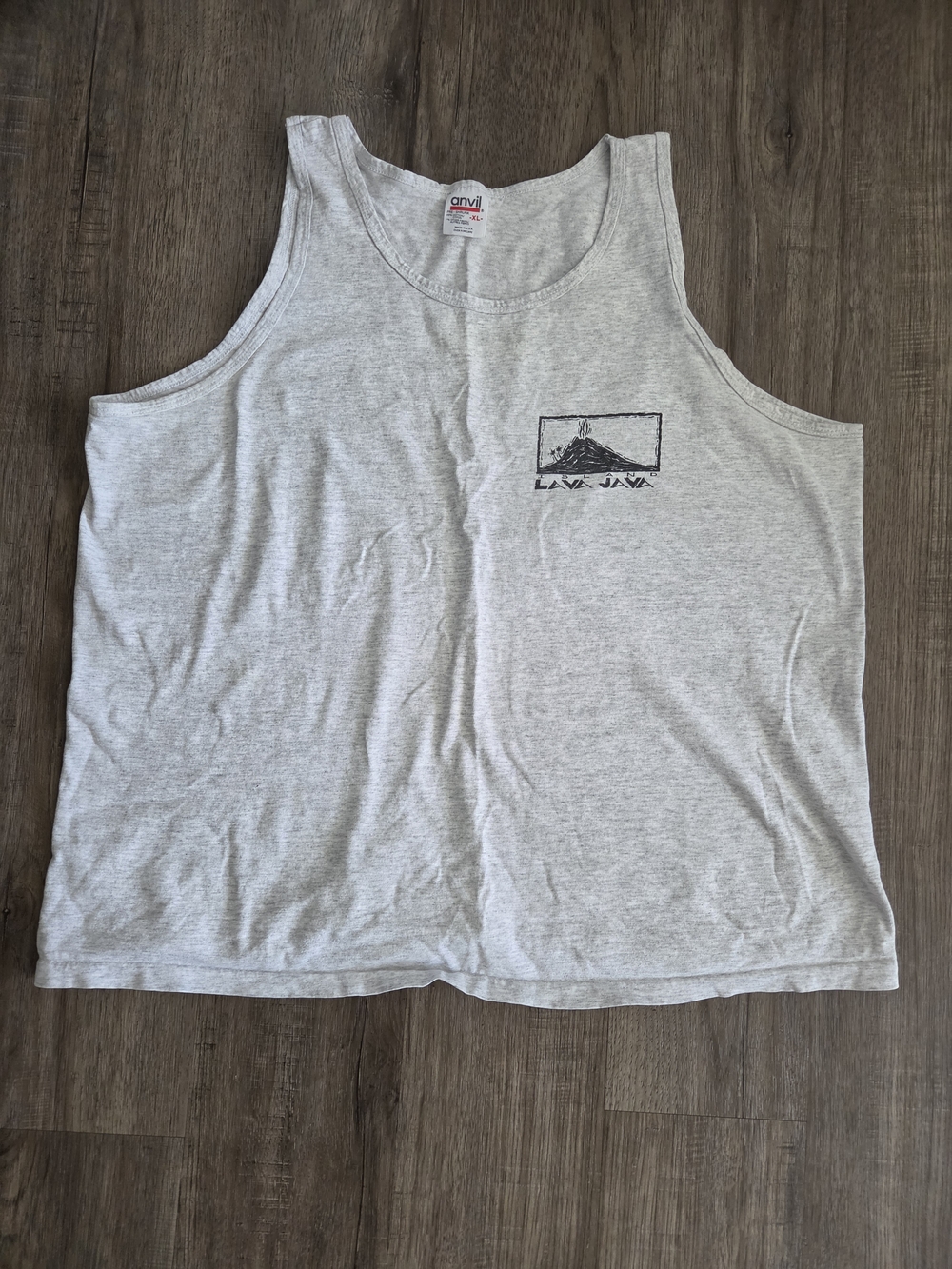 Anvil Light Gray Cotton Tank Top - Lava Java Print